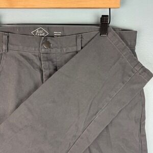 Alex‎ Crane Canvas Twill Chino Pants Men's 36x31 Gray Straight Leg Button Fly